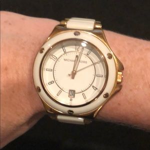 Michael Kors watch. Gold and white.